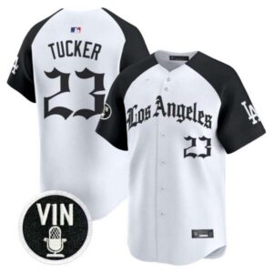 #23 Kyle Tucker Los Angeles Dodgers “LA Gothic Style” Vapor Premier Limited Jersey – All Stitched