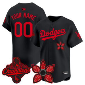 Dodgers ‘Stranger Things Edition’ Vapor Premier Custom Jersey – 2025 World Series Champions Patch – All Stitched