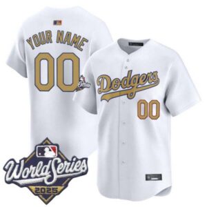 Dodgers 2025 World Series Gold Vapor Premier Limited Custom Jersey – All Stitched