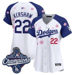 Women’s Dodgers 2025 World Series Champions x Tokyo Series Vapor Premier Limited Jersey – Stitched