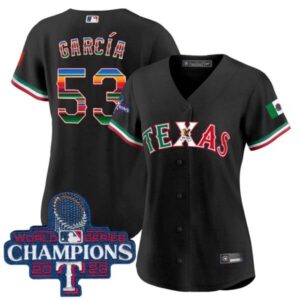 Women’s Texas Rangers Mexico 2023 World Series Champions Baseball Jersey V2 – All Stitched