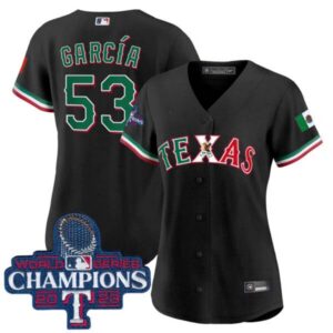 Women’s Texas Rangers Mexico 2023 World Series Champions Baseball Jersey – All Stitched