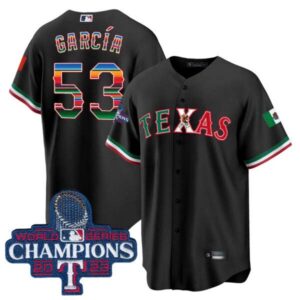 Men’s Texas Rangers Mexico 2023 World Series Champions Baseball Jersey V2 – All Stitched