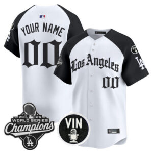 Dodgers 2025 World Series Champions Vapor Premier Limited Custom Jersey – LA Gothic Edition – All Stitched