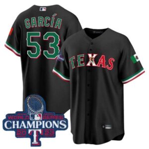 Men’s Texas Rangers Mexico 2023 World Series Champions Baseball Jersey – All Stitched