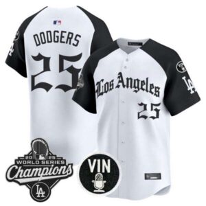 Men’s Dodgers 2025 World Series Champions Vapor Premier Limited Jersey – LA Gothic Edition – All Stitched