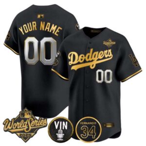 Dodgers 2025 World Series Vapor Premier Limited Custom Jersey – Vin Scully & Fernando Patch – All Stitched