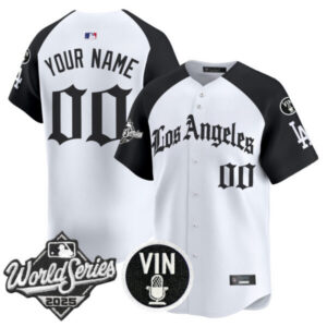 Dodgers 2025 World Series Vapor Premier Limited Custom Jersey – LA Gothic Edition – All Stitched