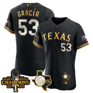 Men’s Texas Rangers 2023 World Series Champions Flex Base Jersey V2 – All Stitched