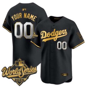 Dodgers 2025 World Series Gold Trim Vapor Premier Limited Custom Jersey – All Stitched