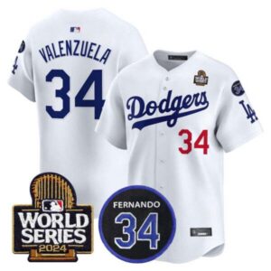 Fernando Valenzuela Dodgers 2024 World Series Champions Patch Vapor Premier Limited Jersey – All Stitched