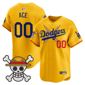 Men’s Los Angeles Dodgers x One Piece 2025 Vapor Premier Limited Jersey – Stitched