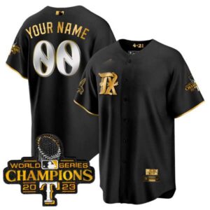 Texas Rangers 2023 World Series Champions City Connect Cool Gold Custom Jersey – All Stitched