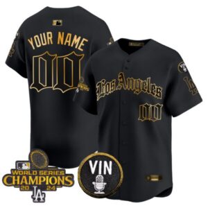 Dodgers 2025 LA Gothic Style Gold Vapor Premier Limited Custom Jersey – All Stitched