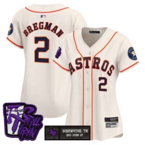 Women’s Houston Astros DJ Screw Still Tippin Purple Patch Vapor Premier Limited Jersey – All Stitched
