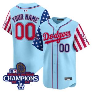 Dodgers 2025 Independence Day Vapor Premier Limited Custom Jersey – All Stitched