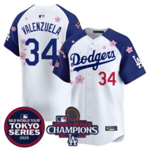 Men’s Dodgers Tokyo Series 2025 World Series Champions Patch Vapor Premier Limited Jersey – Stitched