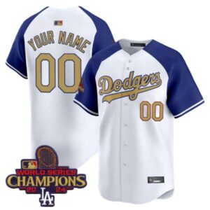 Dodgers 2025 Gold Vapor Premier Limited Custom Jersey – All Stitched