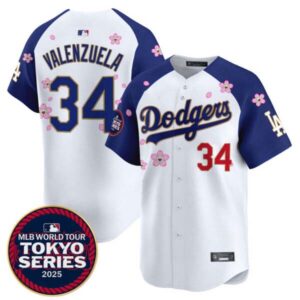 Men’s Dodgers Tokyo Series 2025 Gold Trim Vapor Premier Limited Jersey – Stitched