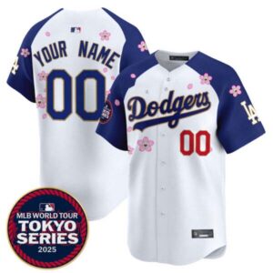 Dodgers Tokyo Series 2025 Gold Trim Vapor Premier Limited Custom Jersey – Stitched