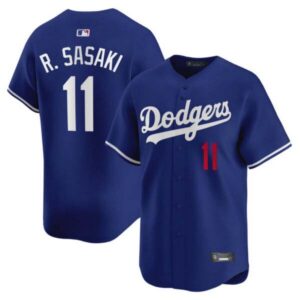 Los Angeles Dodgers Roki Sasaki Blue Jersey – All Stitched