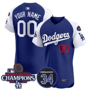 Dodgers 2024 World Series Champions Patch Vapor Premier Elite Custom Jersey V2 – All Stitched