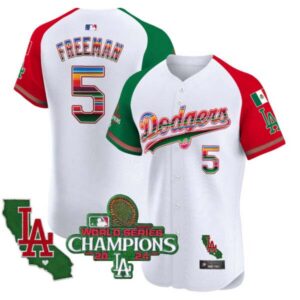 Men’s Dodgers Mexico 2024 World Series Champions Vapor Premier Elite Jersey – All Stitched