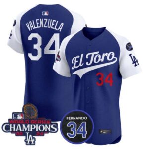 Men’s Dodgers El Toro 2024 World Series Champions Patch Vapor Premier Elite Jersey – All Stitched