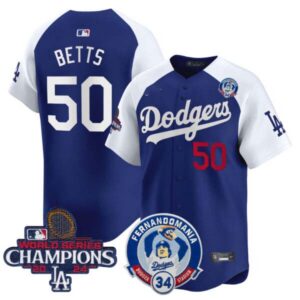 Men’s Dodgers Fernando & 2024 World Series Champions Patch Vapor Premier Limited Jersey V2 – All Stitched
