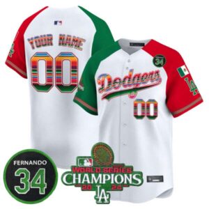 Dodgers Mexico 2024 World Series Champions Vapor Premier Limited Custom Jersey V2 – All Stitched