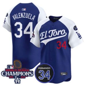 Men’s Dodgers El Toro 2024 World Series Champions Patch Vapor Premier Limited Jersey – All Stitched