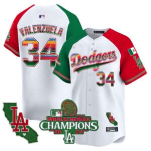 Men’s Dodgers Mexico 2024 World Series Champions Vapor Premier Limited Jersey – All Stitched