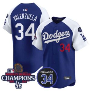 Men’s Dodgers 2024 World Series Champions Patch Vapor Premier Limited Jersey V2 – All Stitched