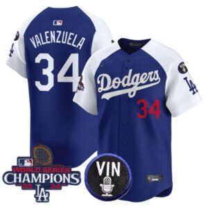 Men’s Dodgers 2024 World Series Champions Patch Vapor Premier Limited Jersey V3 – All Stitched