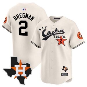 Men’s Houston Astros Cactus Jack Patch Vapor Premier Limited Jersey V11 – Stitched