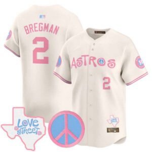 Unisex Astros Love Street & Peace Sign Patch Bubblegum Pink Vapor Premier Limited Jersey – All Stitched