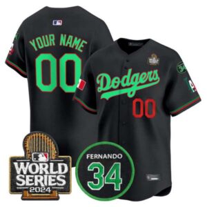 Dodgers Mexico Fernando Memorial & 2024 World Series Patch Vapor Premier Limited Custom Jersey V3 – All Sti