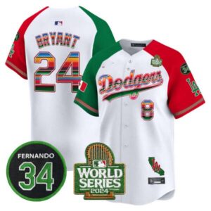 Men’s Dodgers Mexico Fernando Memorial & 2024 World Series Patch Vapor Premier Limited Jersey V2 – All