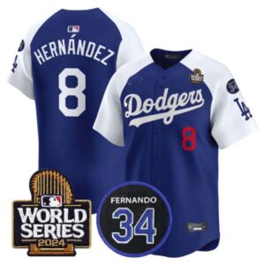 Men’s Dodgers Fernando Memorial & 2024 World Series Patch Vapor Premier Limited Jersey V2 – All Stitched