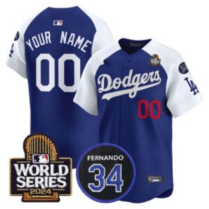 Dodgers Fernando Memorial & 2024 World Series Patch Vapor Premier Limited Custom Jersey V2 – All Stitched