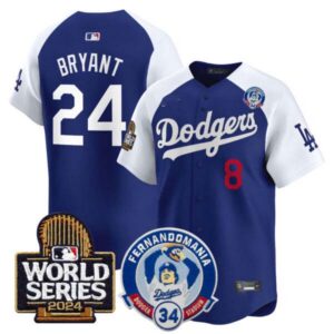 Men’s Dodgers Fernando Valenzuela & 2024 World Series Patch Vapor Premier Limited Jersey V3 – All Stitched