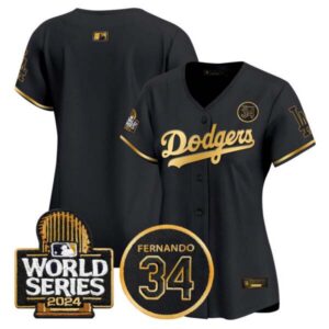Women’s Dodgers Fernando Valenzuela Memorial & 2024 World Series Patch Vapor Premier Limited Jersey – A