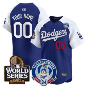 Dodgers Fernando Valenzuela & 2024 World Series Patch Vapor Premier Limited Custom Jersey V3 – All Stitched