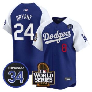 Men’s Dodgers Fernando Valenzuela & 2024 World Series Patch Vapor Premier Limited Jersey V2 – All Stitched