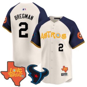 Men’s Astros Love Street & Texans Patch Vapor Premier Limited Jersey – All Stitched