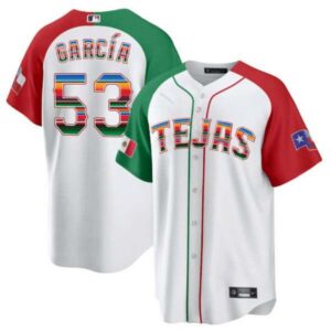 Men’s Texas Rangers Mexican Heritage Night Cool Base Jersey – Tejas – All Stitched