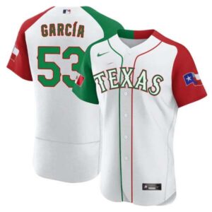 Men’s Texas Rangers Mexican Flex Base Jersey – All Stitched