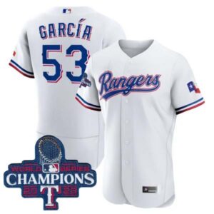 Adolis Garcia Texas Rangers World Series Champions White Jersey 2023 – All Stitched