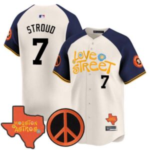 Men’s Astros Love Street & Peace Sign Patch Vapor Premier Limited Jersey V3 – All Stitched