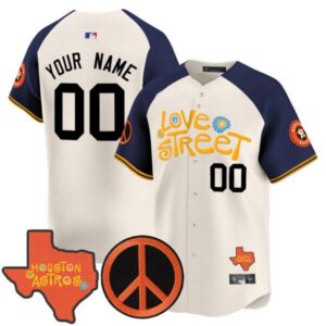Astros Love Street & Peace Sign Patch Vapor Premier Limited Custom Jersey V3 – All Stitched